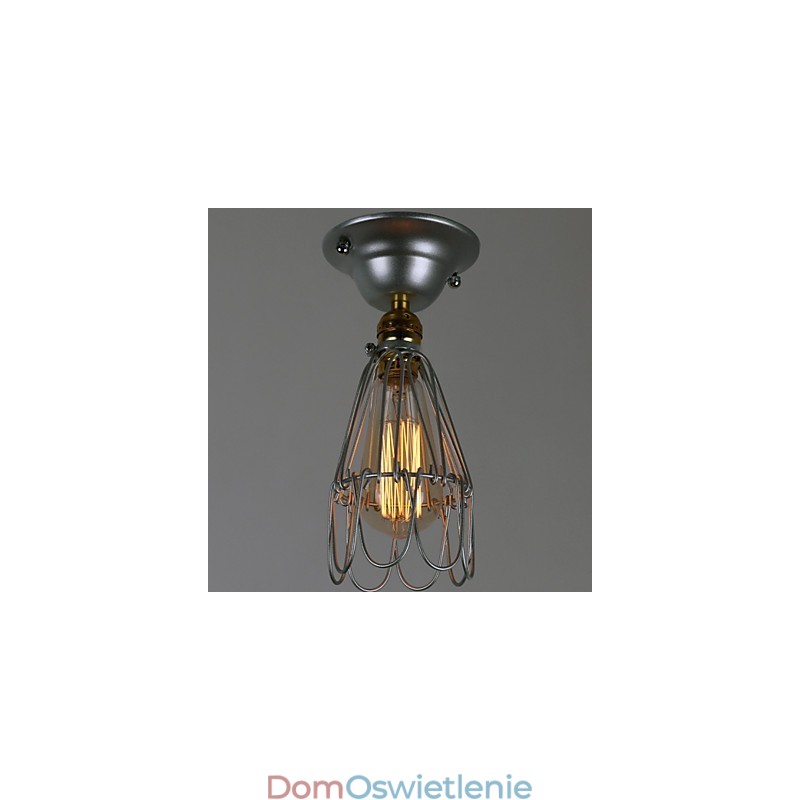 Mini Lampa w Stylu Wiejskim 1 Światło Malowanie Przetwarzanie Srebrne