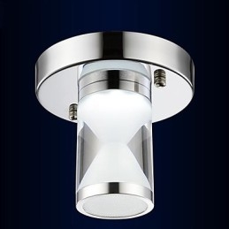 Nowoczesna, współczesna, chromowana, metalowa lampa sufitowa