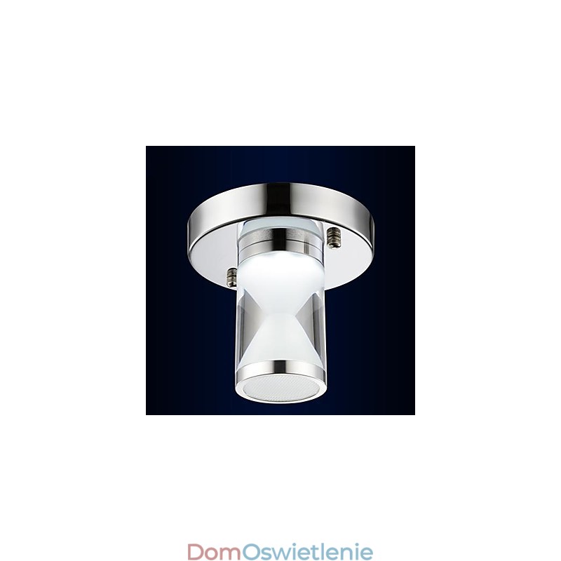Nowoczesna, współczesna, chromowana, metalowa lampa sufitowa
