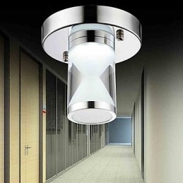 Nowoczesna, współczesna, chromowana, metalowa lampa sufitowa