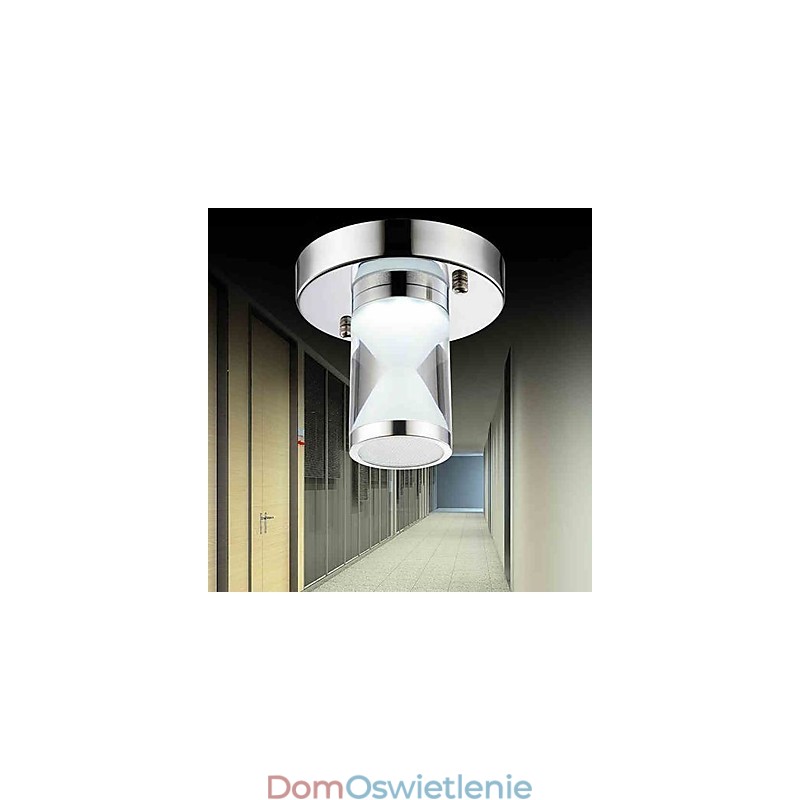 Nowoczesna, współczesna, chromowana, metalowa lampa sufitowa