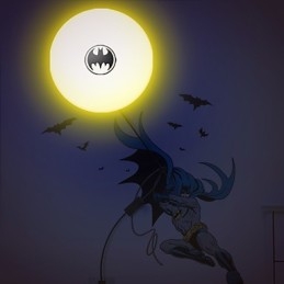 Kreatywna moda Batman tapeta DIY naklejka ścienna mała lampka nocna lampa ścienna światła