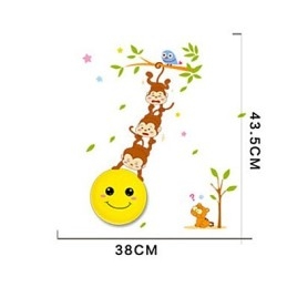 Naklejki ścienne małpki światło aktywowane inteligentna indukcja smetopa ozdoba ścienna lampa