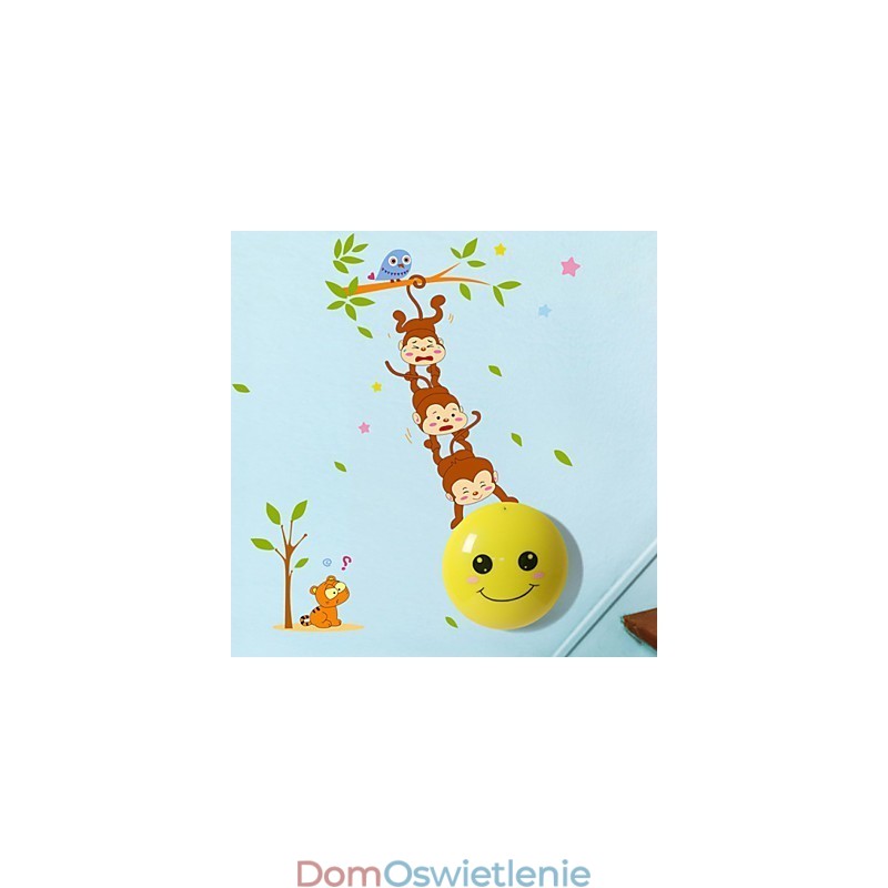 Naklejki ścienne małpki światło aktywowane inteligentna indukcja smetopa ozdoba ścienna lampa