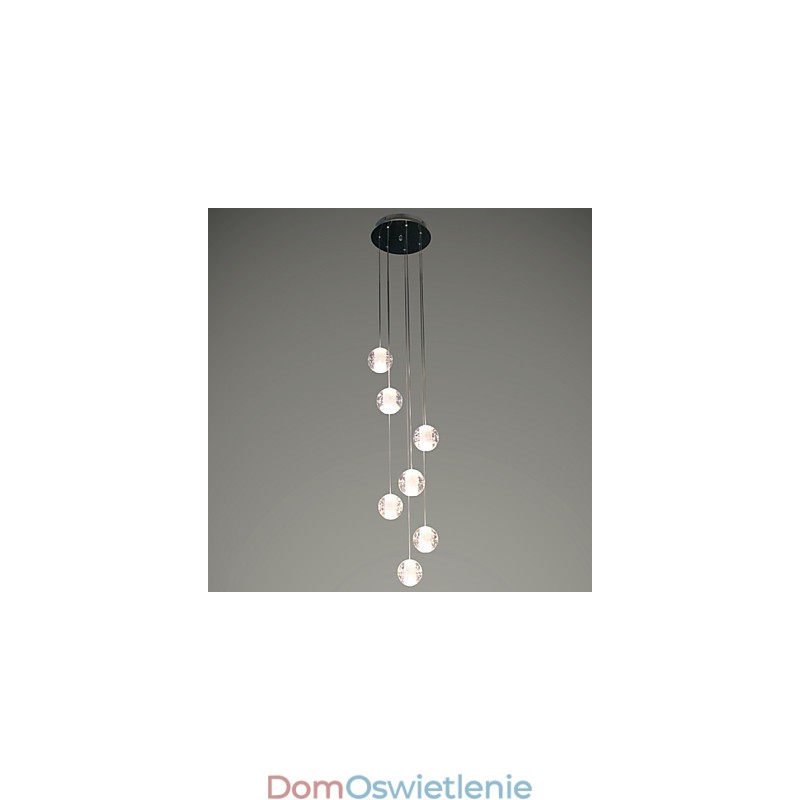 Nowoczesna lampa wisząca Lampa wisząca G4 Retroifit 7 świateł Chromowana powłoka Kryształ do oświetlenia schodów