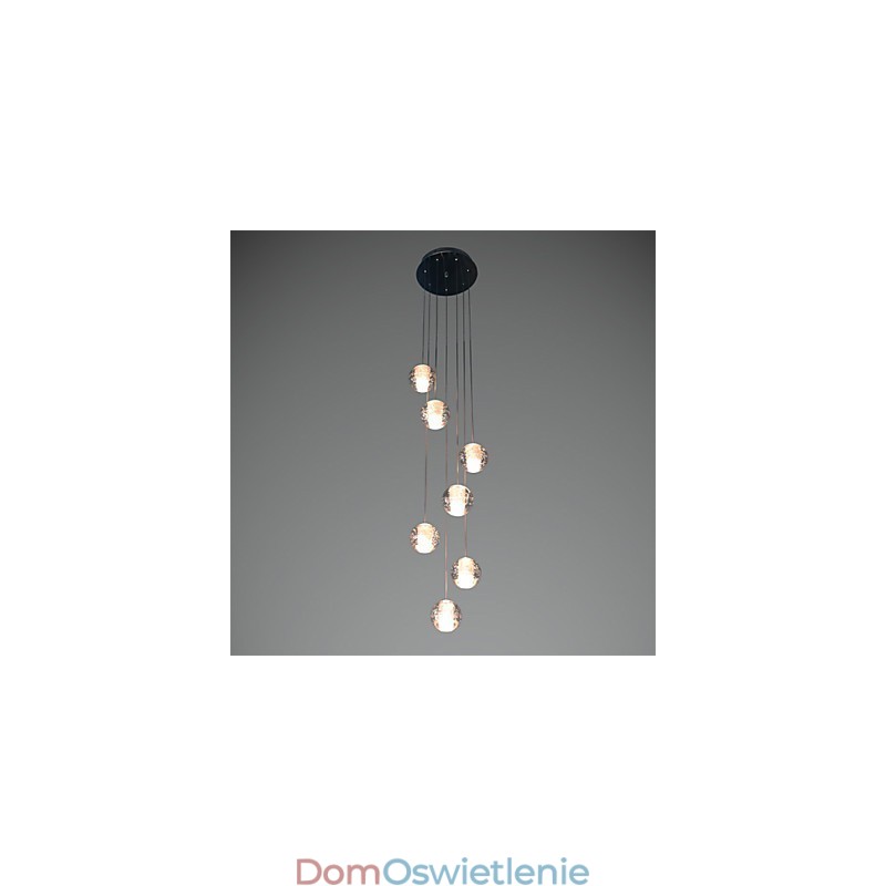 Nowoczesna lampa wisząca Lampa wisząca G4 Retroifit 7 świateł Chromowana powłoka Kryształ do oświetlenia schodów