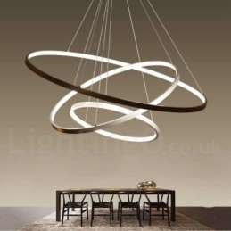 Ściemnialna lampa wisząca z pilotem zdalnego sterowania, nowoczesny design, trzy pierścienie