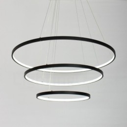 Ściemnialna lampa wisząca z pilotem zdalnego sterowania, nowoczesny design, trzy pierścienie