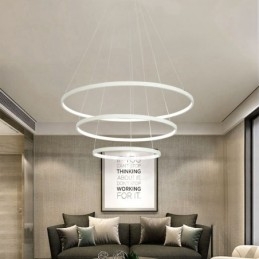 Ściemnialna lampa wisząca z pilotem zdalnego sterowania, nowoczesny design, trzy pierścienie