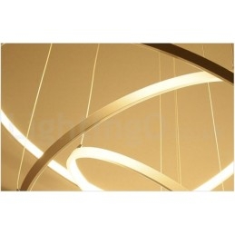 Ściemnialna lampa wisząca z pilotem zdalnego sterowania, nowoczesny design, trzy pierścienie