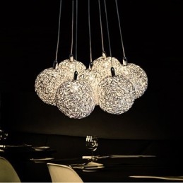 Wisząca lampa Nowoczesna 7-punktowa aluminiowa lampa wisząca do wyposażenia domu