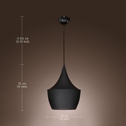 Wisząca lampa Retro Vintage Tom Dixon Design Czarny