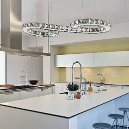 Nowoczesna współczesna lampa wisząca z kryształu chromowanego metalu