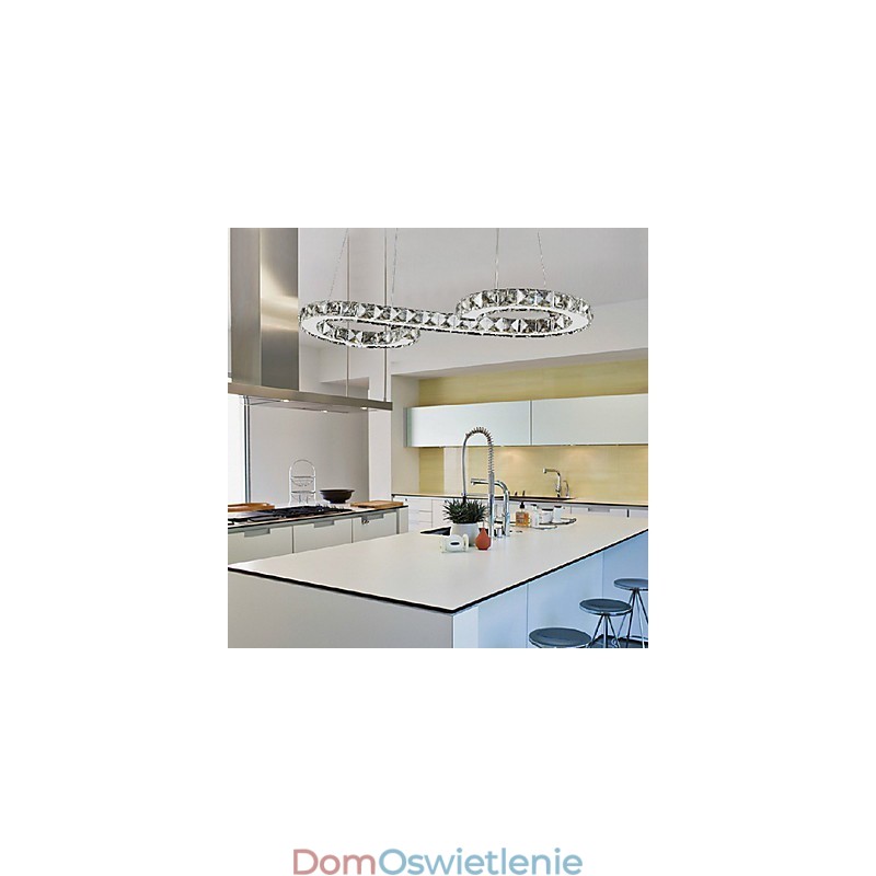 Nowoczesna współczesna lampa wisząca z kryształu chromowanego metalu