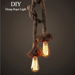 1 Światło DIY Art Hemp Rope Light Kreatywny żyrandol z konopnej liny