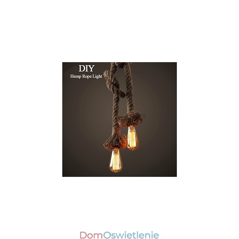 1 Światło DIY Art Hemp Rope Light Kreatywny żyrandol z konopnej liny