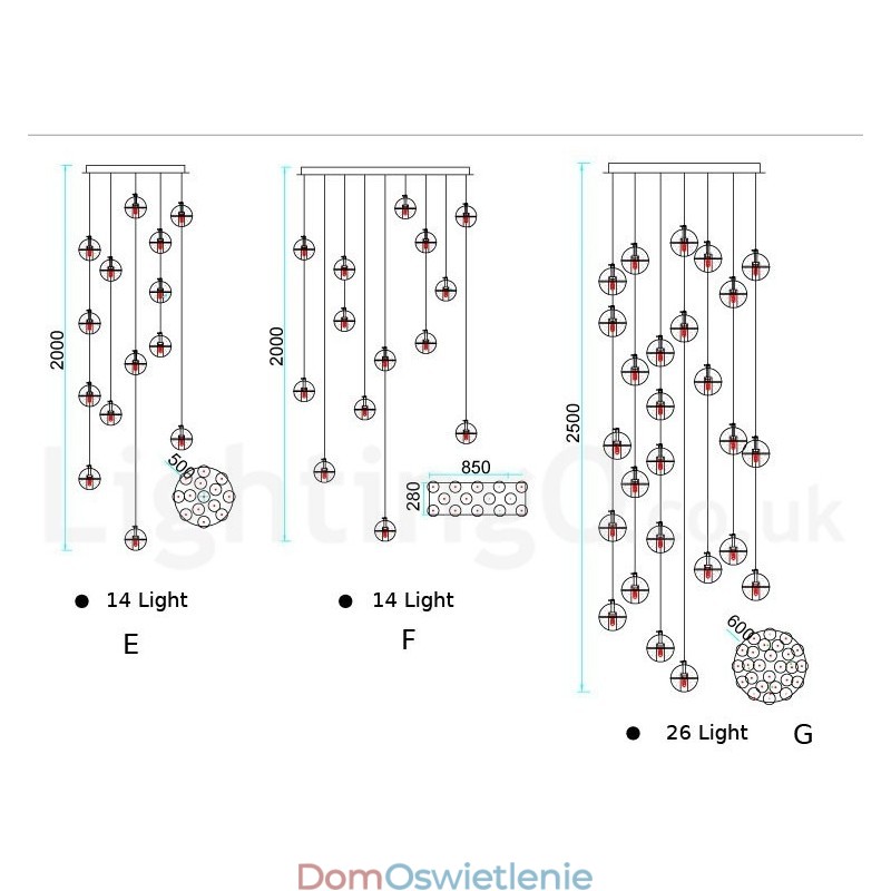 Kreatywna inżynieria etap Meteorer kryształowa kula wisząca lampa