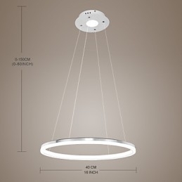 Nowoczesna lampa wisząca z wysokiej jakości akrylu, pojedynczy pierścień