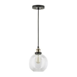 Przemysłowa lampa wisząca fabryczna antyczny mosiądz jedna oprawa świetlna szklany klosz lampa wisząca kawiarnia