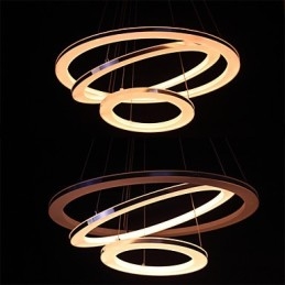 Nowoczesna lampa wisząca 3 pierścienie lampa wisząca akrylowa