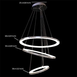 Nowoczesna lampa wisząca 3 pierścienie lampa wisząca akrylowa