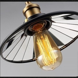 Vintage Pully lampa wisząca 3 wyspy przedpokój metal + szklany klosz wewnętrzny