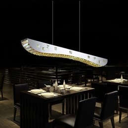 Lampa wisząca kryształowa, lampa wisząca metalowa, chromowana, bursztynowa lub przezroczysta