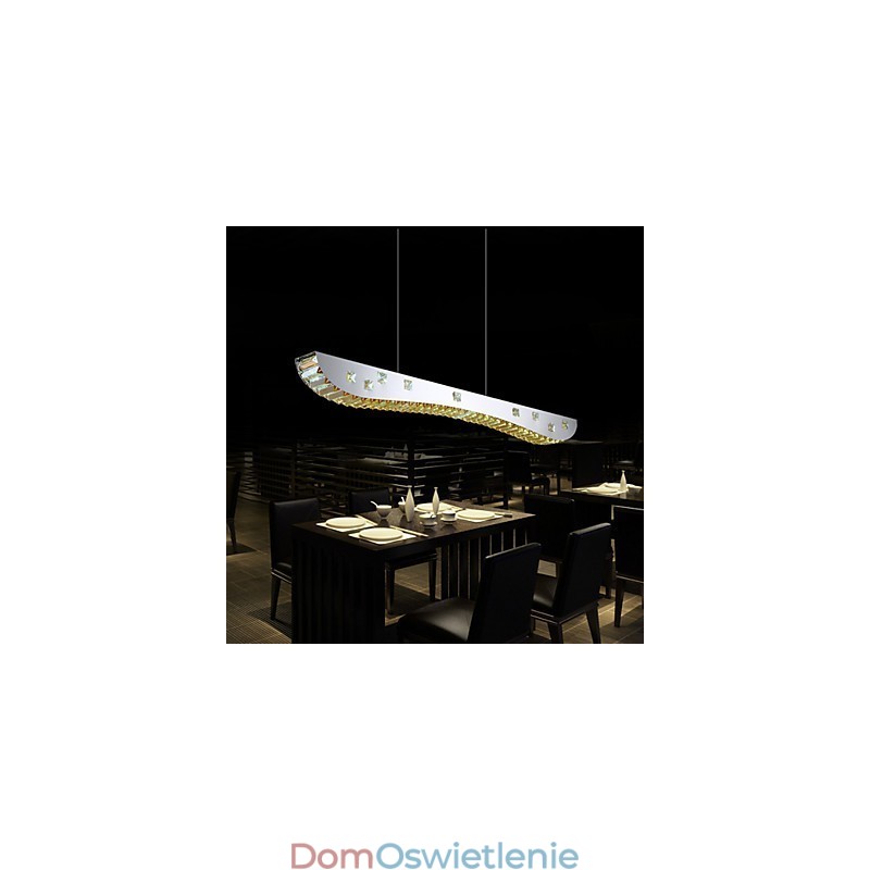 Lampa wisząca kryształowa, lampa wisząca metalowa, chromowana, bursztynowa lub przezroczysta