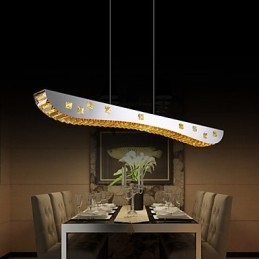 Lampa wisząca kryształowa, lampa wisząca metalowa, chromowana, bursztynowa lub przezroczysta