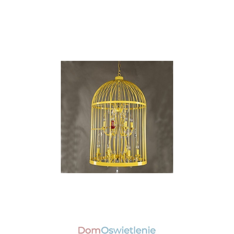 Vintage Żelazna Klatka Schodowa Lampa Żyrandol Kryształ