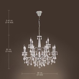 Żyrandol kryształowy nowoczesny 2 poziomy salon 12 świateł