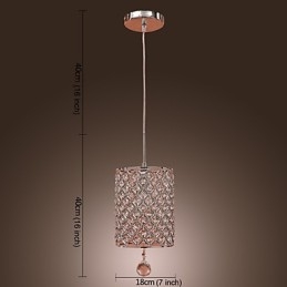Wisząca lampa Crystal Drop w stylu cylindrycznym