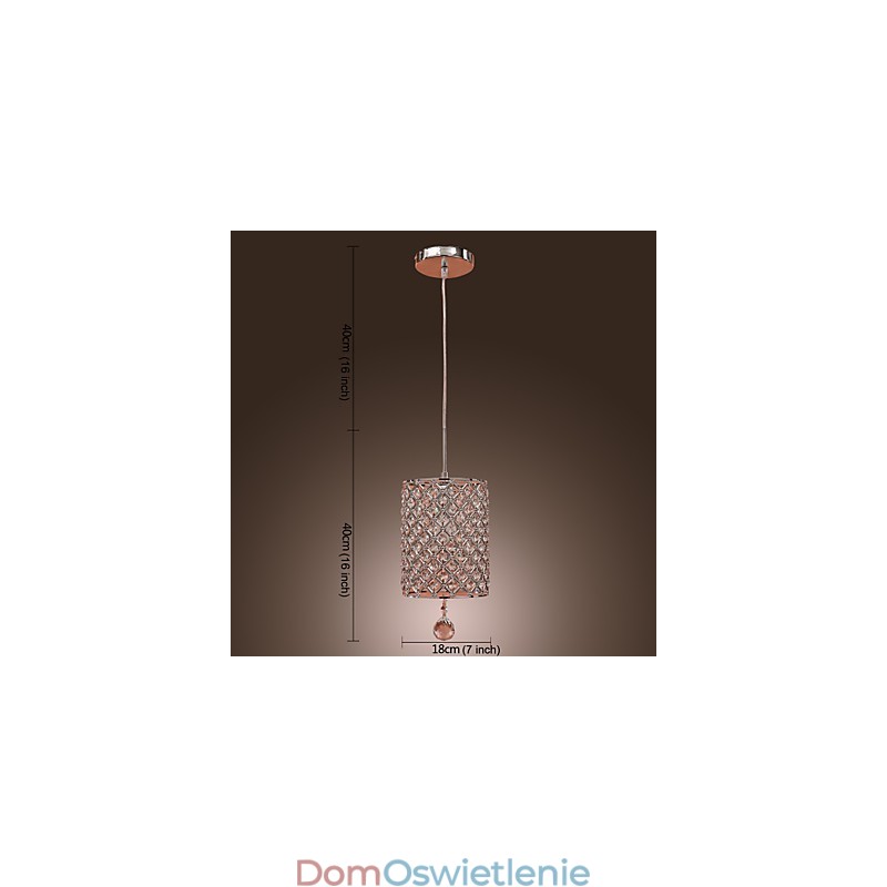 Wisząca lampa Crystal Drop w stylu cylindrycznym