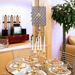 Wisząca lampa Crystal Drop w stylu cylindrycznym