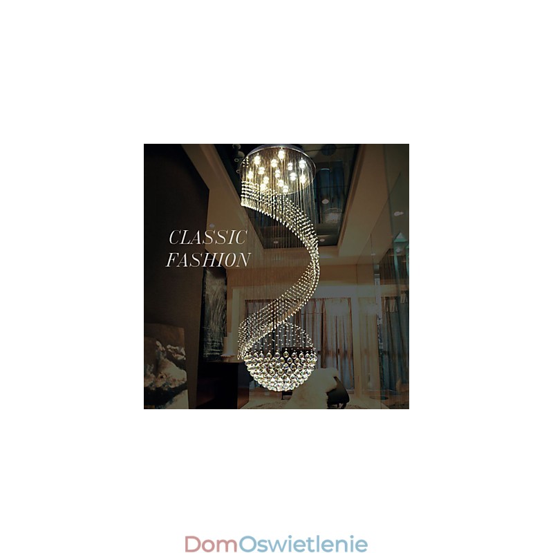 Nowoczesny kryształowy żyrandol wiszące oświetlenie wiszące lampy sufitowe oprawy z źródłem przezroczysty kryształ K9