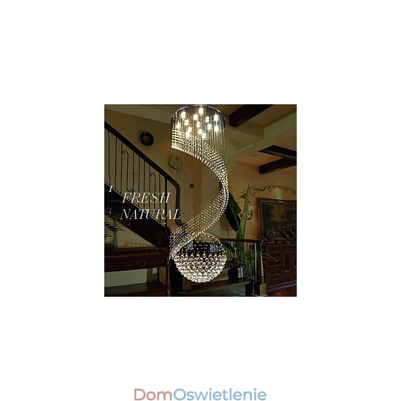 Nowoczesny kryształowy żyrandol wiszące oświetlenie wiszące lampy sufitowe oprawy z źródłem przezroczysty kryształ K9