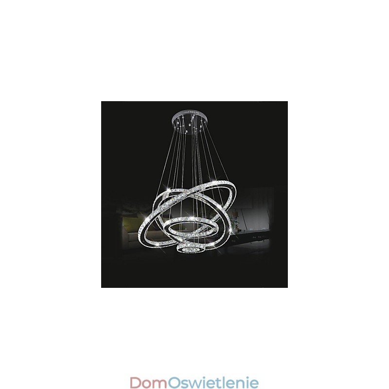 Kryształowa lampa wisząca sufitowa oświetlenie kryształowe okrągłe 4 pierścienie 40CM 60CM 80CM Źródło opraw