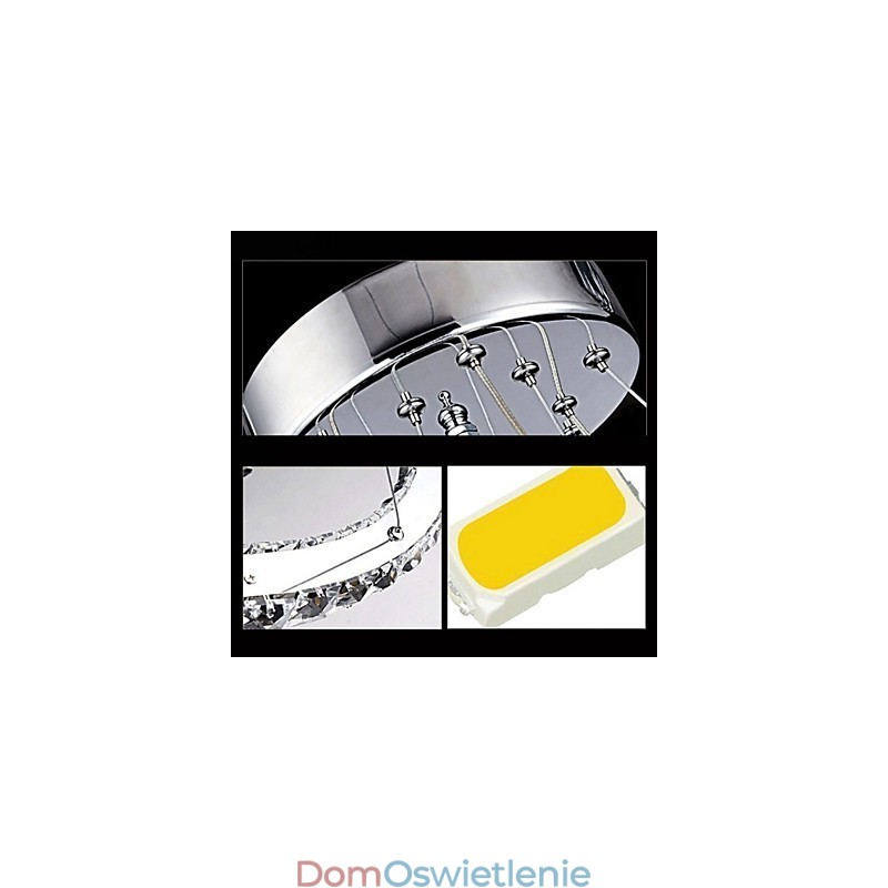 Kryształowa lampa wisząca sufitowa oświetlenie kryształowe okrągłe 4 pierścienie 40CM 60CM 80CM Źródło opraw