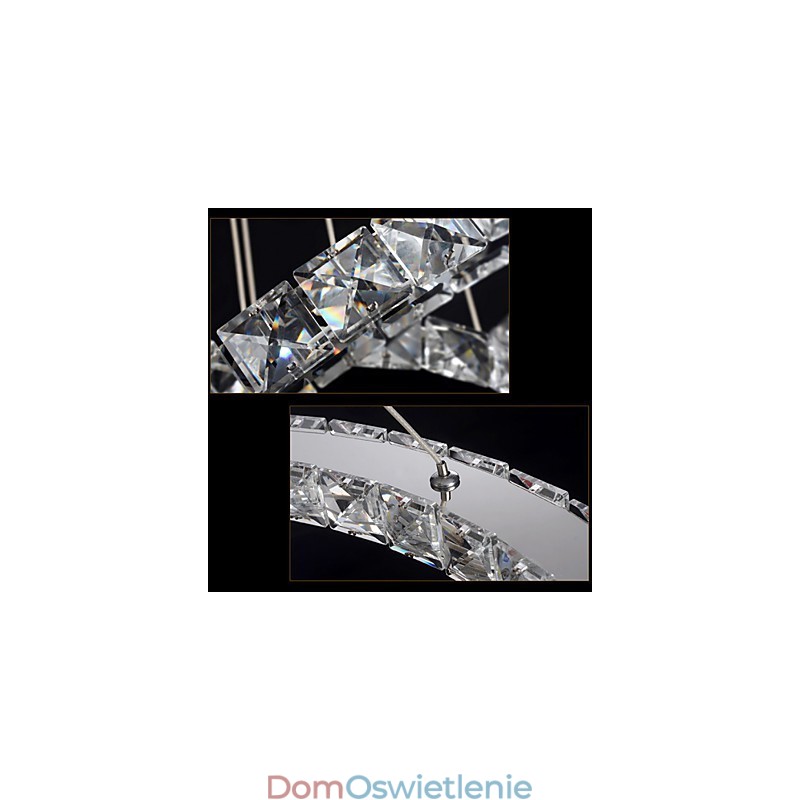 Kryształowa lampa wisząca sufitowa oświetlenie kryształowe okrągłe 4 pierścienie 40CM 60CM 80CM Źródło opraw
