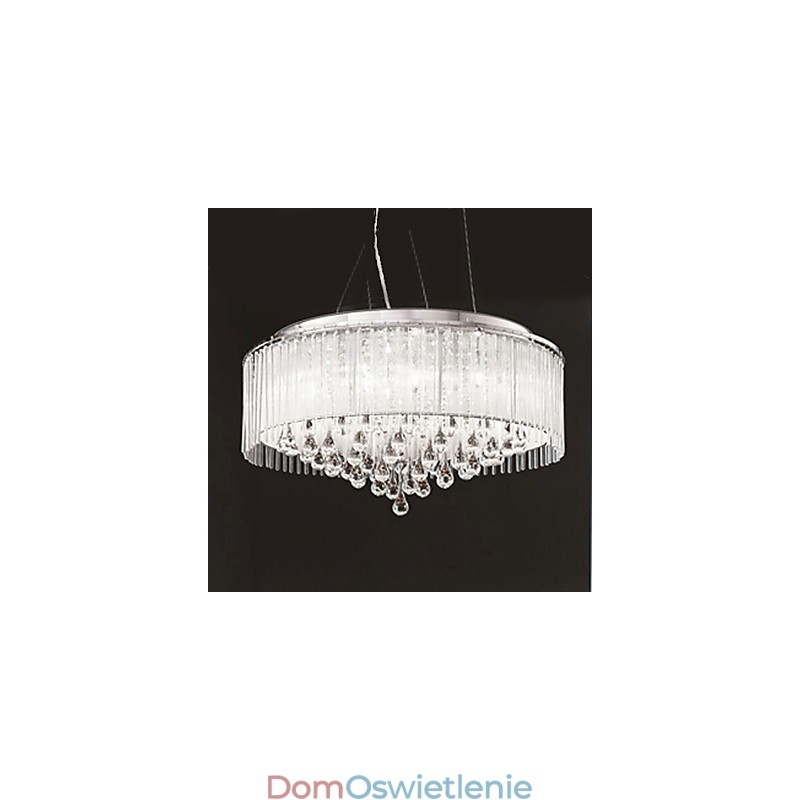 Nowoczesna współczesna lampa wisząca Drum Crystal Chrome