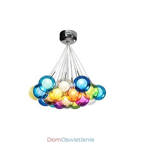 Nowoczesna lampa wisząca Bubble Globe z kolorowego szkła z 19 światłami Nowoczesna lampa wisząca Bubble Globe z kolorowego szkła z 19 światłami
