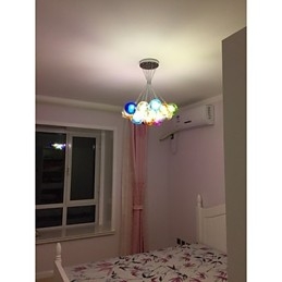 Nowoczesna lampa wisząca Bubble Globe z kolorowego szkła z 19 światłami