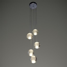 Nowoczesna lampa wisząca Lampa wisząca G4 Retroifit Chromowana powłoka Kryształ do oświetlenia schodów