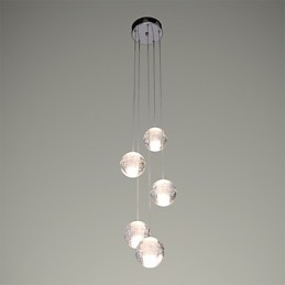 Nowoczesna lampa wisząca Lampa wisząca G4 Retroifit Chromowana powłoka Kryształ do oświetlenia schodów