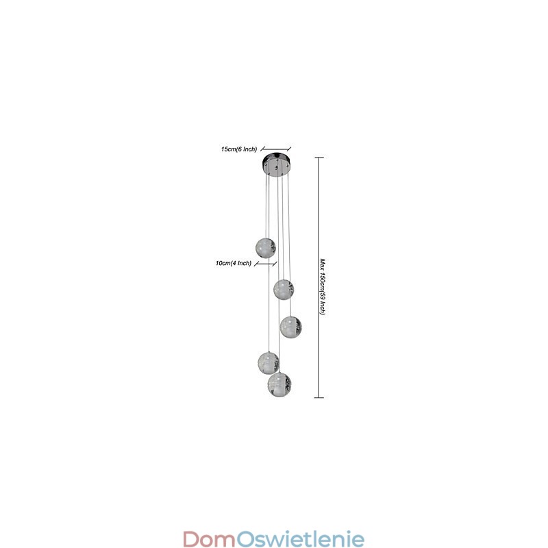 Nowoczesna lampa wisząca Lampa wisząca G4 Retroifit Chromowana powłoka Kryształ do oświetlenia schodów