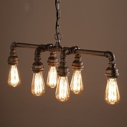 Edison Retro Loft Style Vintage Industrial Wisząca lampa Metalowa rura wodna Lampara Colgantes