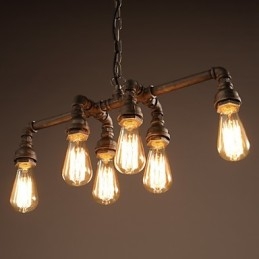 Edison Retro Loft Style Vintage Industrial Wisząca lampa Metalowa rura wodna Lampara Colgantes