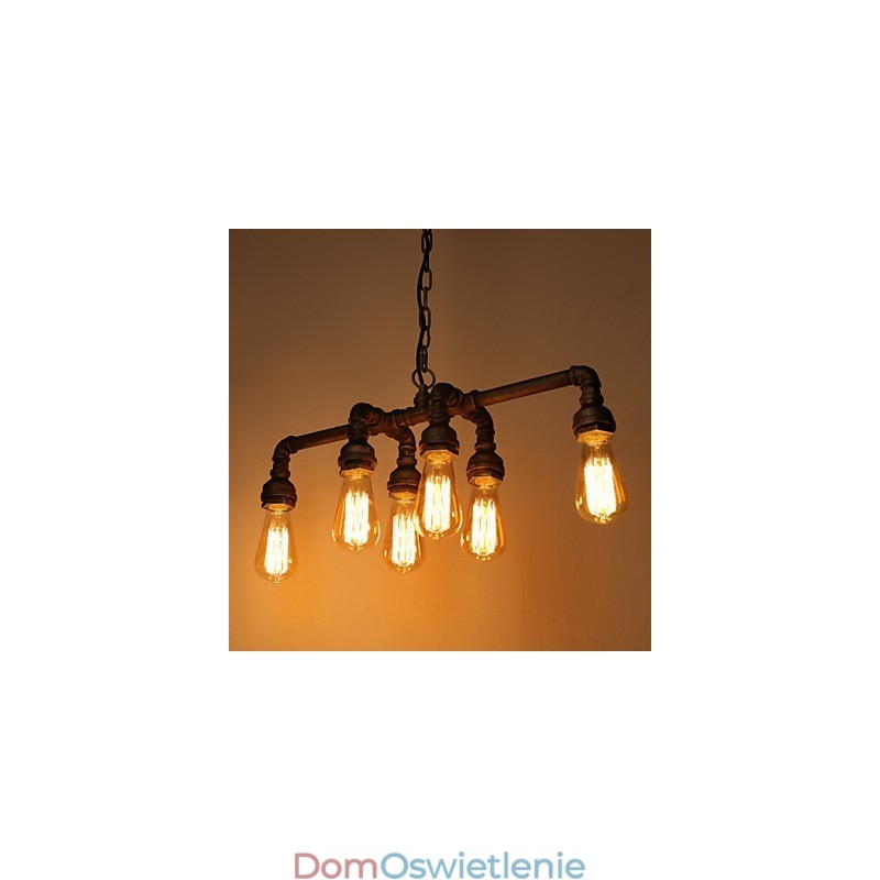 Edison Retro Loft Style Vintage Industrial Wisząca lampa Metalowa rura wodna Lampara Colgantes