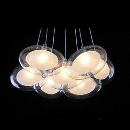 Nowoczesna współczesna lampa wisząca z metalu chromowanego