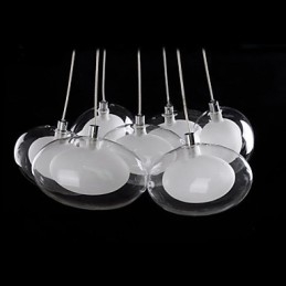 Nowoczesna współczesna lampa wisząca z metalu chromowanego